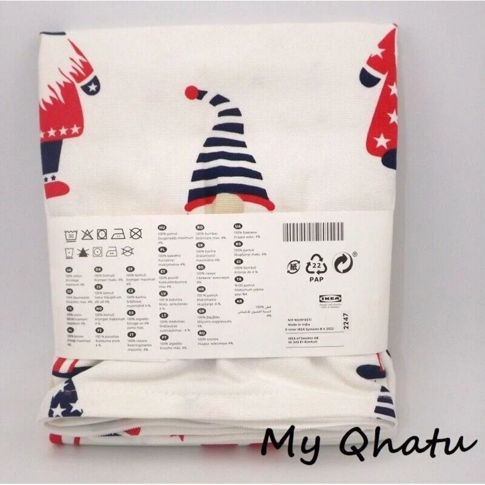 IKEA KNORRALG Cushion cover, red/blue gnome 20x20